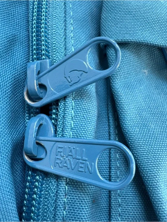 Fjallraven Kånken No. 2 | Leather Accent Blue Backpack w/ G-1000 Padding - Picture 6 of 10